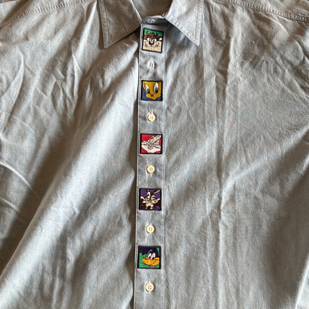 ACME Light Blue Shirt with Cartoon Embroidery